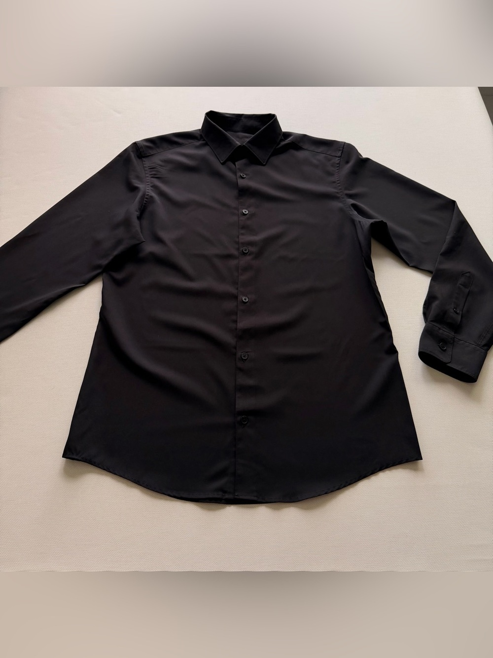 Zara Men's Black Dress Shirt - Point Collar